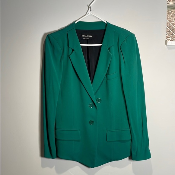 Sonia Rykiel Green Blazer with Notched Lapel - Picture 1 of 6